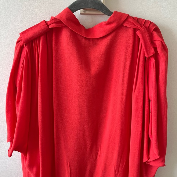 Diane Von Furstenberg Coral Red Karin Dress Sz 10 - Picture 4 of 16